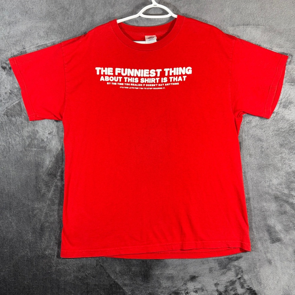 Delta Pro Weight Mens Red Funny Graphic T-Shirt Sarcastic Slogan Size L